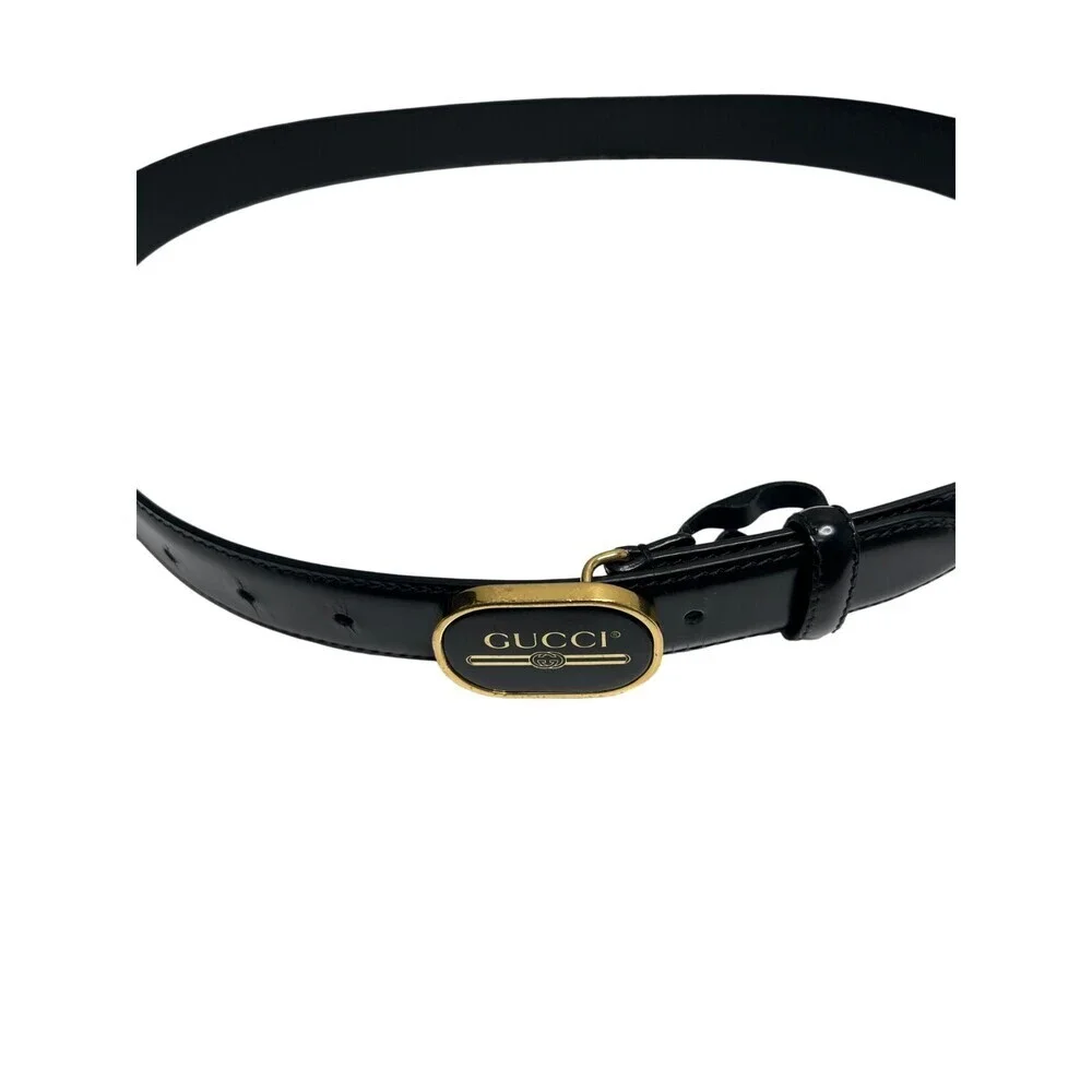 Gucci Men's Belt Leather Black Size 95/38 547754 Authentic Made in Italy